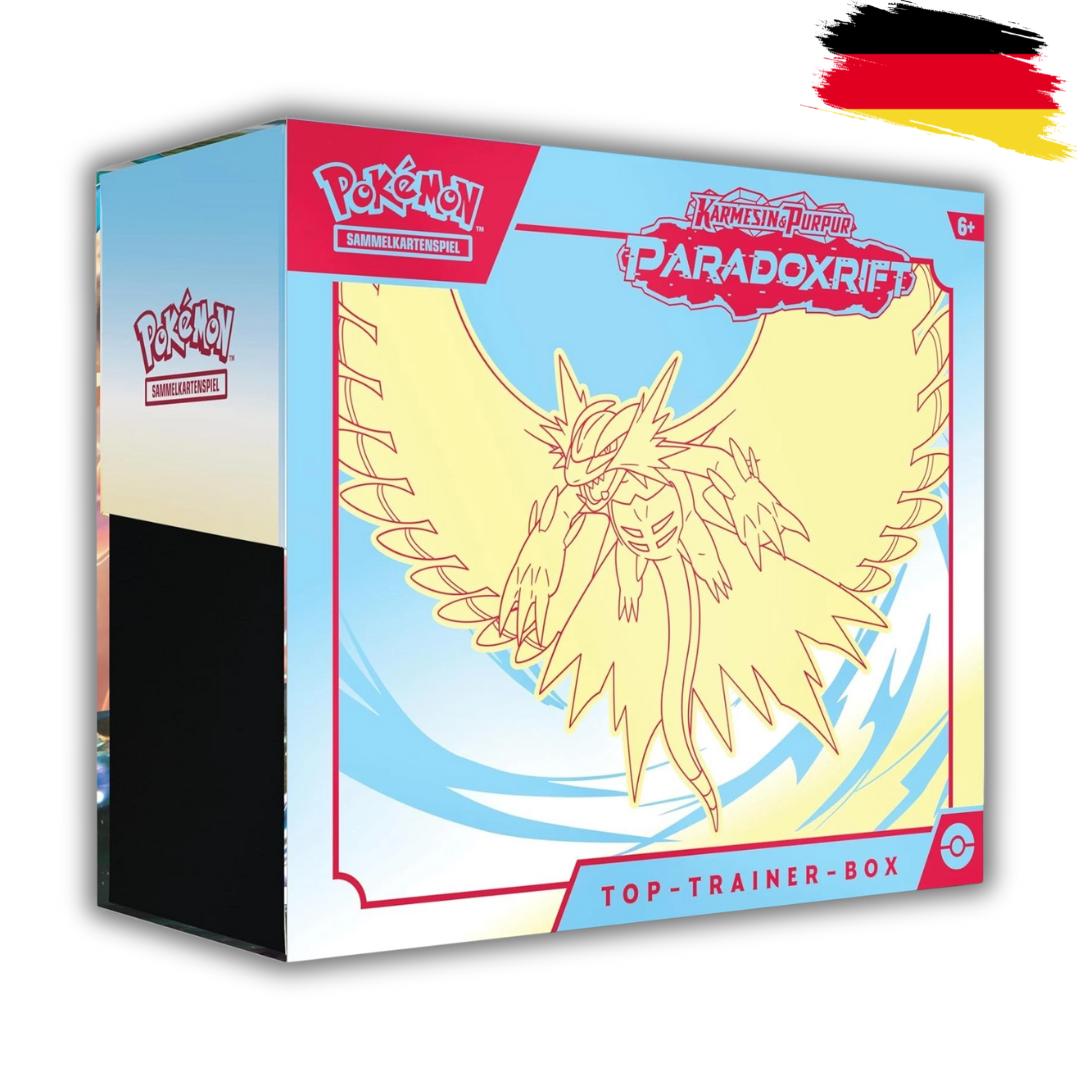 Pokémon Paradoxrift Top-Trainer Box Eisenkrieger | Donnersichel (DE)